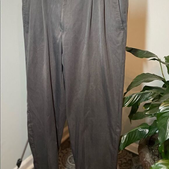 🔥❤️🔥 Men’s George Gray Pleated Slacks Cuffed Legs EPC 36” x 30” - Picture 3 of 11